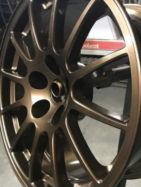 Bronze powder coated alloy wheel