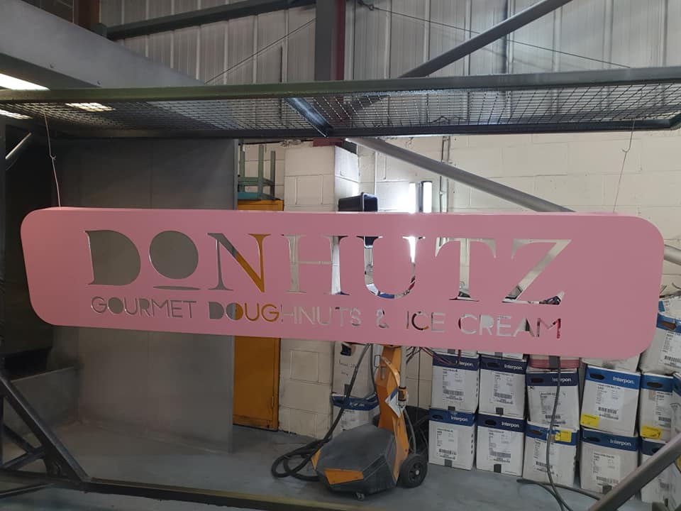 Donhutz powder coated sign