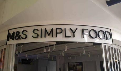 M & S Simply Food sign