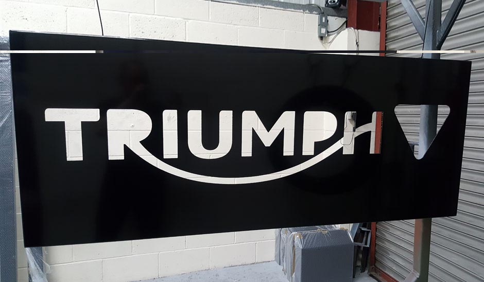 Triumph motorcycles powder coating job