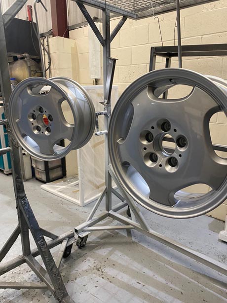 Grey powder coated wheels